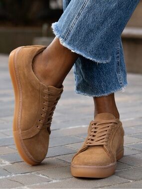 Thursday 1 Everyday Women’s Suede Lace-Up Sneakers - Tan